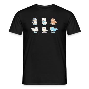 Kuschelige Arktis-Tierwelt - Männer T-Shirt - Schwarz - Vorne - AI Model Male 178 light (178cm)