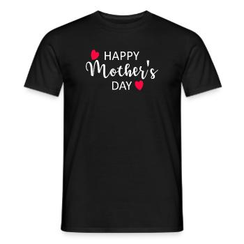 Bonne fête des mères Script Hearts - T-shirt homme - noir - Devant - AI Model Male 178 light (178cm)