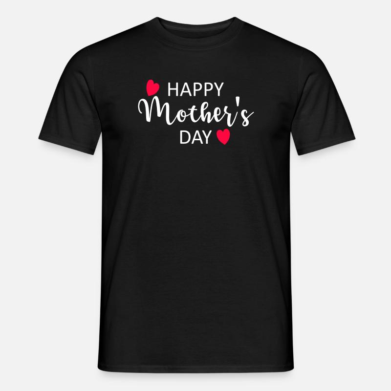 Happy Mother's Day Script Hearts - Männer T-Shirt - Schwarz