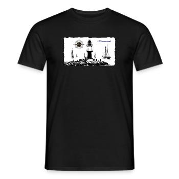 Warnemünde Leuchtturm Kompass Edition - Männer T-Shirt - Schwarz - Vorne - AI Model Male 178 light (178cm)