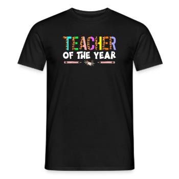 Teacher of the Year Leopard Print - Men's T-Shirt - black - Front - AI Model Male 178 light (178cm)