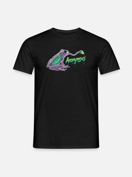 Neon Cyber Frosch Graffiti - Männer T-Shirt - Schwarz