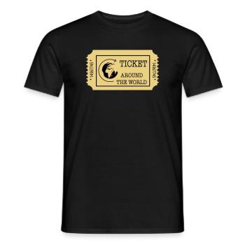 Around the World Ticket - Männer T-Shirt - Schwarz - Vorne - AI Model Male 178 light (178cm)