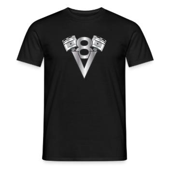 Eight-cylinder V8 gift idea engine displacement tuning - Men's T-Shirt - black - Front - AI Model Male 178 light (178cm)