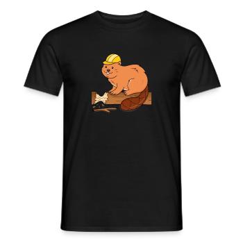 Bieber with helmet - Men's T-Shirt - black - Front - AI Model Male 178 light (178cm)