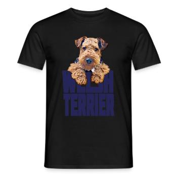 Welsh Terrier - Men's T-Shirt - black - Front - AI Model Male 178 light (178cm)