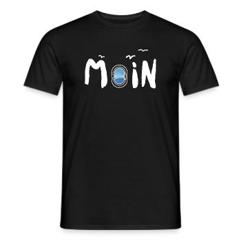 Moin Meer Leuchtturm Möwe - Männer T-Shirt - Schwarz - Vorne - AI Model Male 178 light (178cm)