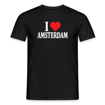 T-Shirt I love Amsterdam Geschenkidee - Männer T-Shirt - Schwarz - Vorne - AI Model Male 178 light (178cm)