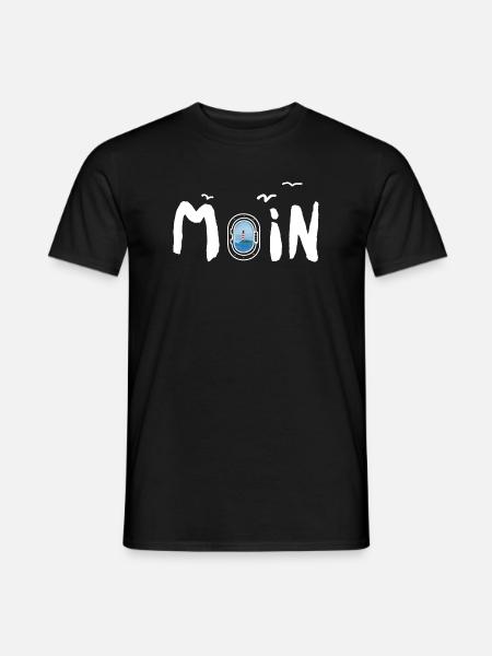 Moin Leuchtturm - Männer T-Shirt - Schwarz