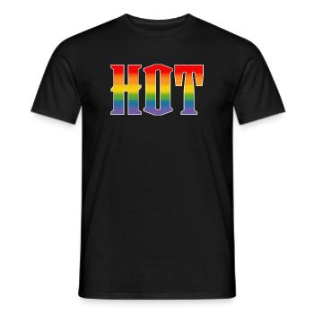 Rainbow text Hot LGBT lgbtqi queer - Men's T-Shirt - black - Front - AI Model Male 178 light (178cm)