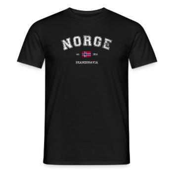 Norge Norway Skandinavia - Men's T-Shirt - black - Front - AI Model Male 178 light (178cm)