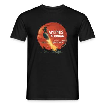 Apophis 13.04.2029 / Interstellares Objekt 99942 - Männer T-Shirt - Schwarz - Vorne - AI Model Male 178 light (178cm)