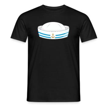 Chapeau de marin avec ancre – symbole maritime - T-shirt homme - noir - Devant - AI Model Male 178 light (178cm)
