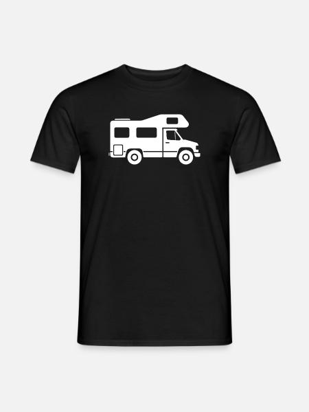 Motorhome Silhouette Camping Family - Men's T-Shirt - black