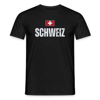 Schweizer Flagge, Schweizer Patriot - Männer T-Shirt - Schwarz - Vorne - AI Model Male 178 light (178cm)