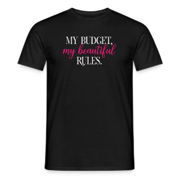 My Budget My Beautiful Rules Fun Finance	 - Men's T-Shirt - black - Front - AI Model Male 178 light (178cm)