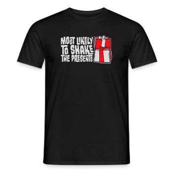 Le plus susceptible de secouer les cadeaux Noël Fun - T-shirt homme - noir - Devant - AI Model Male 178 light (178cm)