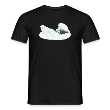 Conférences Tazz | Phoques endormis de l’Arctique - T-shirt homme - noir - Devant - AI Model Male 178 light (178cm)