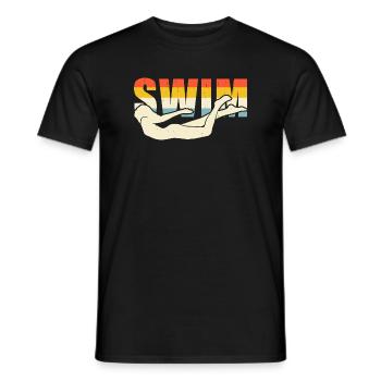 Schwimmen Wassersport Schwimmer Geschenke - Männer T-Shirt - Schwarz - Vorne - AI Model Male 178 light (178cm)