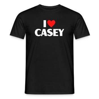 J’adore la déclaration rétro de Casey Red Heart - T-shirt homme - noir - Devant - AI Model Male 178 light (178cm)