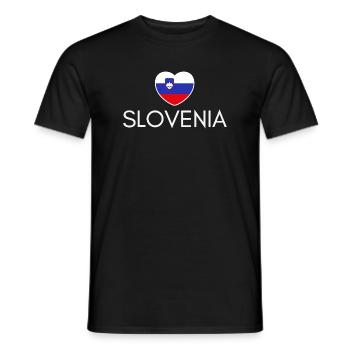 Herz mit slowenischer Flagge, ich liebe Slowenien - Männer T-Shirt - Schwarz - Vorne - AI Model Male 178 light (178cm)