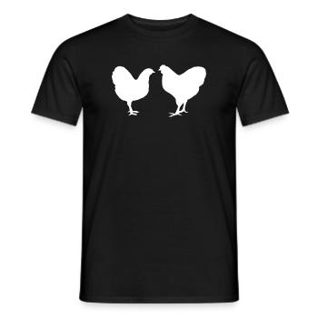 Chicken Fans - Rooster - Rooster - Chicks - Wyandotten - Men's T-Shirt - black - Front - AI Model Male 178 light (178cm)