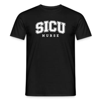 Infirmière en SICU - Unité de soins intensifs chirurgicaux - T-shirt homme - noir - Devant - AI Model Male 178 light (178cm)