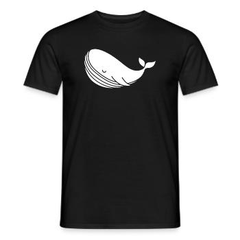 Wal Silhouette minimalistisches Meeresmotiv - Männer T-Shirt - Schwarz - Vorne - AI Model Male 178 light (178cm)