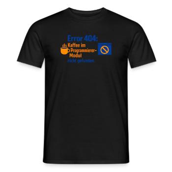 Error 404: Kaffee im Modul nicht gefunden - Männer T-Shirt - Schwarz - Vorne - AI Model Male 178 light (178cm)