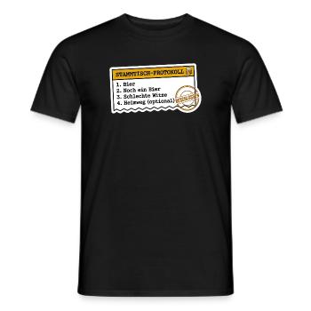 Stammtisch Protokoll Bier Lustiger Spruch Humor - Männer T-Shirt - Schwarz - Vorne - AI Model Male 178 light (178cm)