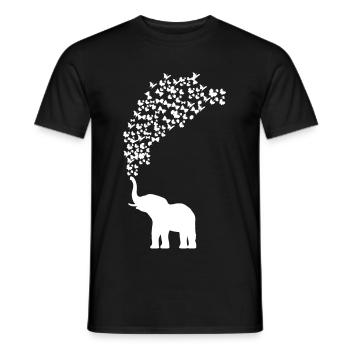 Elefant Schmetterling Butterfly Liebe Geschenk - Männer T-Shirt - Schwarz - Vorne - AI Model Male 178 light (178cm)