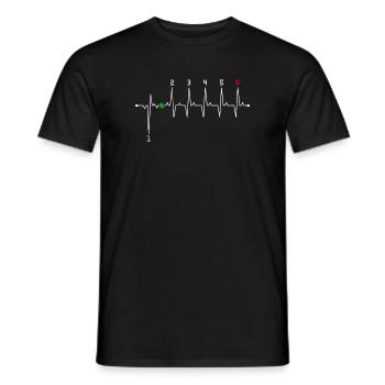 Neon N auf Herzschlag - Männer T-Shirt - Schwarz - Vorne - AI Model Male 178 light (178cm)