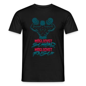 Gewichtheben Bodybuilder Fitness Workout - Männer T-Shirt - Schwarz - Vorne - AI Model Male 178 light (178cm)