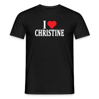 t-shirt J’adore Christine t-shirt idée cadeau - T-shirt homme - noir - Devant - AI Model Male 178 light (178cm)