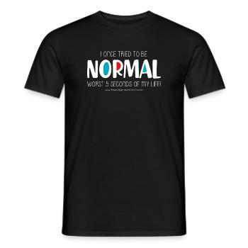 Une fois, j’ai essayé d’être normal (sombre) - T-shirt homme - noir - Devant - AI Model Male 178 light (178cm)