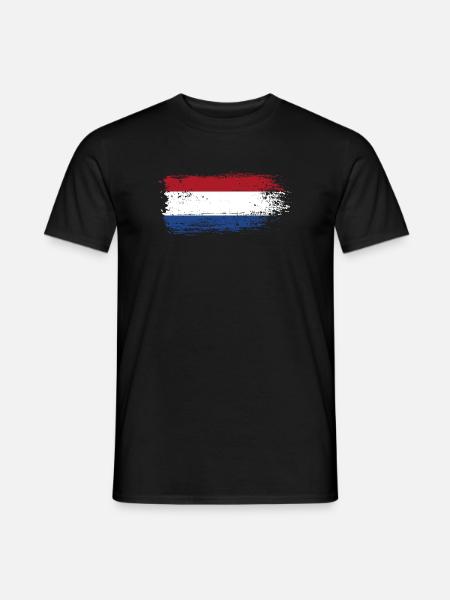 Pinselstrich Holländische Trikolore - Männer T-Shirt - Schwarz