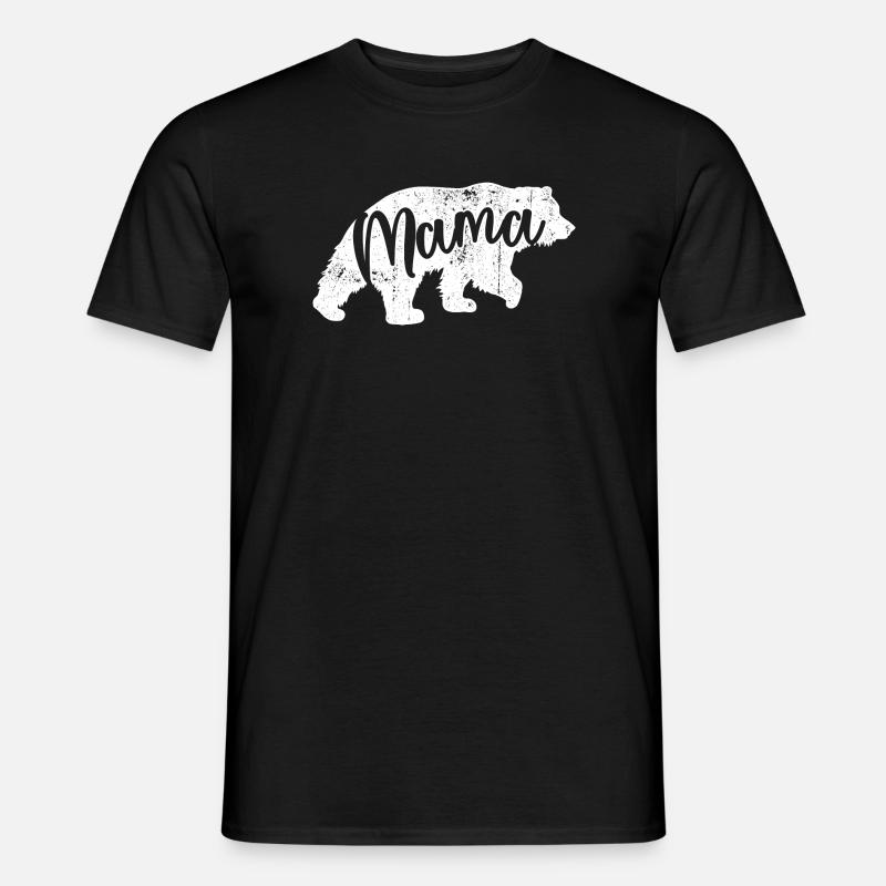 Mama Bär Schriftzug Logo - Männer T-Shirt - Schwarz