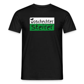Woschechter Steirer, Steiermark, Mundart, Dialekt - Männer T-Shirt - Schwarz - Vorne - AI Model Male 178 light (178cm)