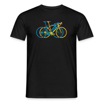 Lebendige Tri-Tone-Fahrradüberlagerung - Männer T-Shirt - Schwarz - Vorne - AI Model Male 178 light (178cm)