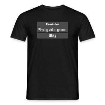 Playing video games - Men's T-Shirt - black - Front - AI Model Male 178 light (178cm)