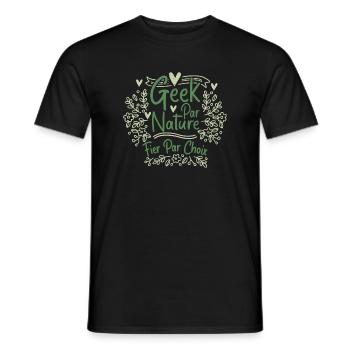 Geek Par Nature, Fier Par Choix - T-shirt homme - noir - Devant - AI Model Male 178 light (178cm)