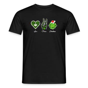 Love, Peace and Happiness / Merry Christmas - Männer T-Shirt - Schwarz - Vorne - AI Model Male 178 light (178cm)