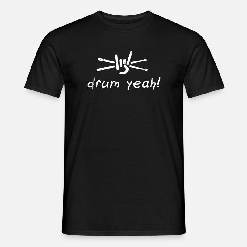 Drum Yeah! Energetic Drum Pattern Illustration - Men’s T-shirt - black