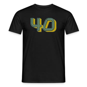 40. 40 YEARS. 40th ANNIVERSARY. 40 YEARS ANNIVERSARY. - Men's T-Shirt - black - Front - AI Model Male 178 light (178cm)