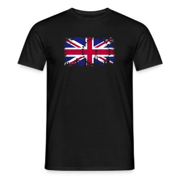 London Skyline Uhr auf Union Jack - Männer T-Shirt - Schwarz - Vorne - AI Model Male 178 light (178cm)
