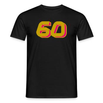 60. 60 ANS. 60e ANNIVERSAIRE. ANNIVERSAIRE 60 ANS. - T-shirt homme - noir - Devant - AI Model Male 178 light (178cm)