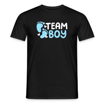 Team Boy: Bekanntgabe des Geschlechts des Babys - Männer T-Shirt - Schwarz - Vorne - AI Model Male 178 light (178cm)