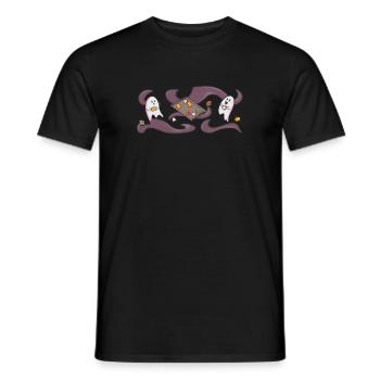 Ghosts Baking Cookies - Wide Motif - Men's T-Shirt - black - Front - AI Model Male 178 light (178cm)