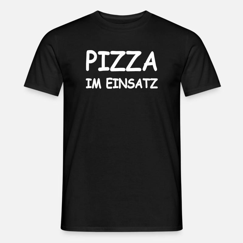 Pizza - Männer T-Shirt - Schwarz