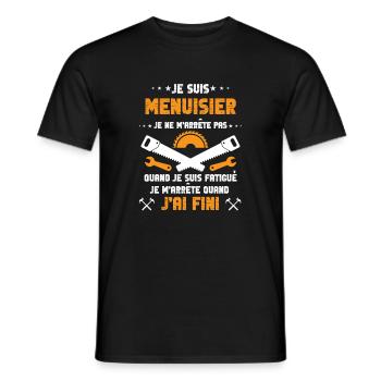 Menuisier passionné - T-shirt homme - noir - Devant - AI Model Male 178 light (178cm)